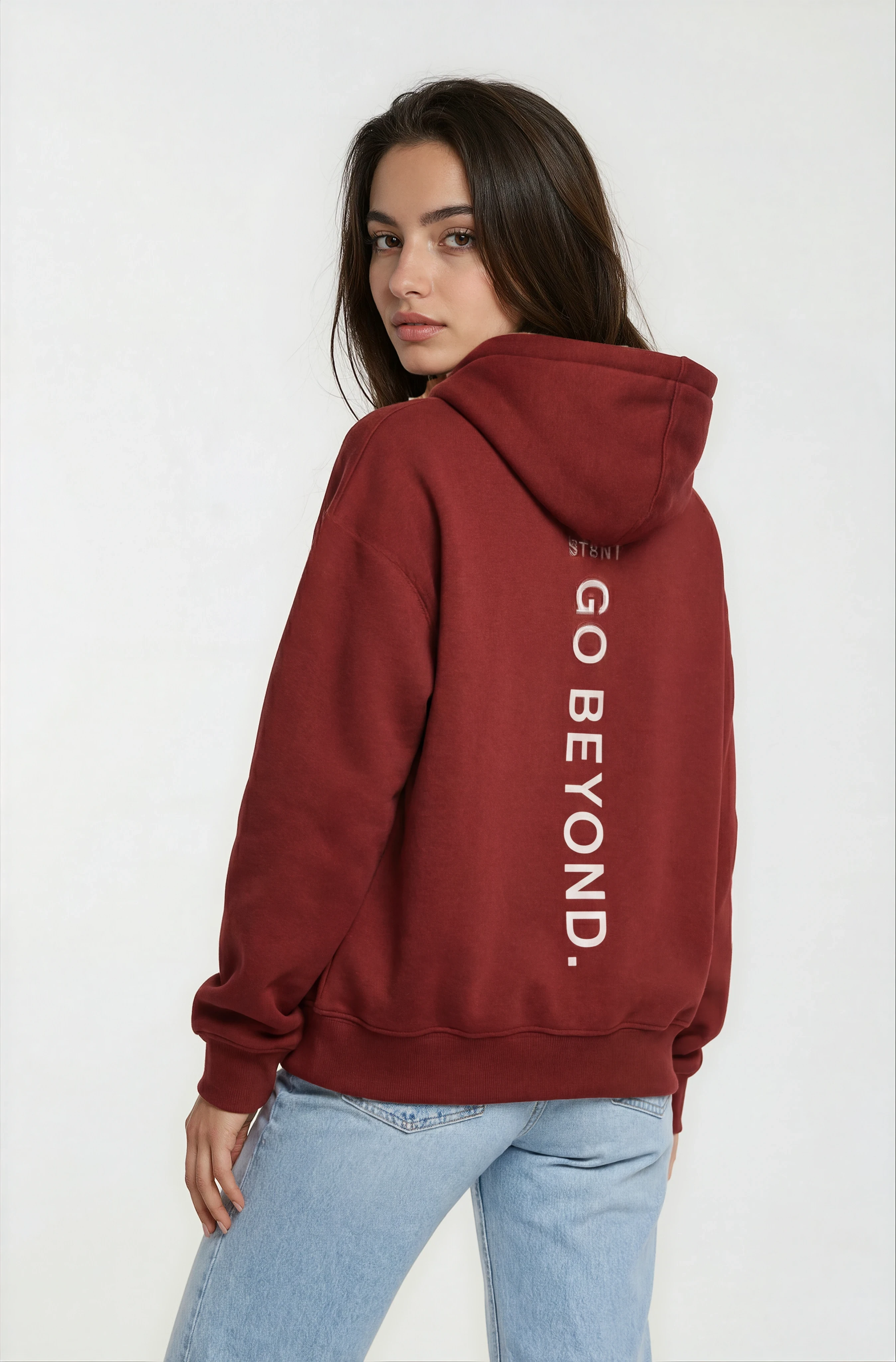 ST8NT Signature Heavyweight Hoodie - Burnt Crimson