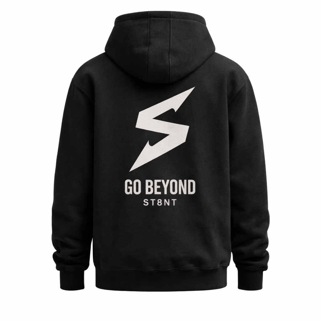 ST8NT Signature Heavyweight Hoodie - Obsidian Black [🔥Limited Drop Now ]